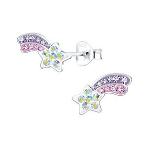 Silver Shooting Star Stud Earrings